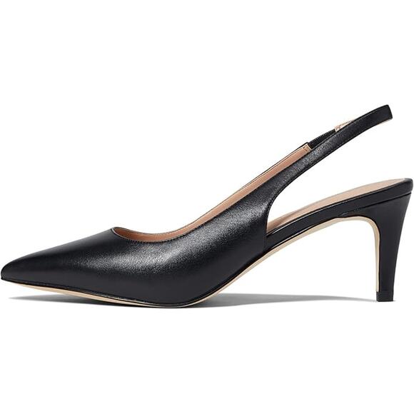 NWT Cole Haan Women's Vandam Sling Back Pump 65MM, Black Leather-Size 7.5 - Picture 2 of 5